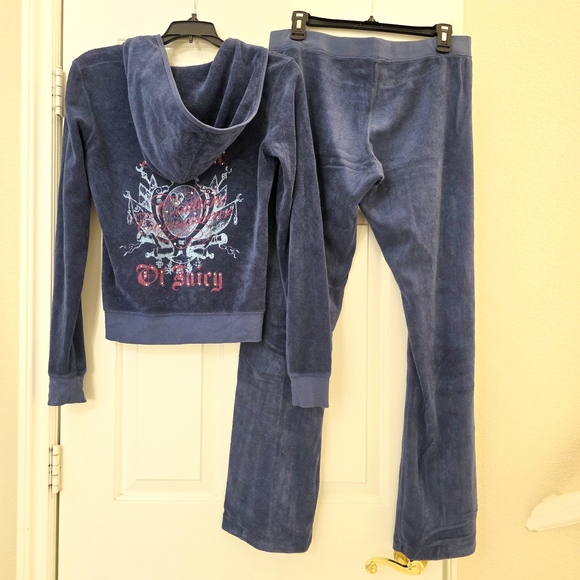 NWOT Juicy Couture Blue Terry Tracksuit - Republic of Juicy Top M / Pants L